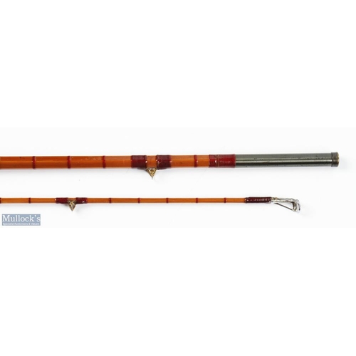 286 - Foster Bros Ashbourne split cane fly rod 8' 2pc, alloy uplocking reel seat, lined butt/tip ring, lig... 