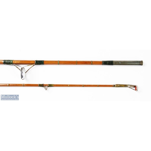 493 - John Robertson Newcastle split cane salmon spinning rod 8' 2pc, 22