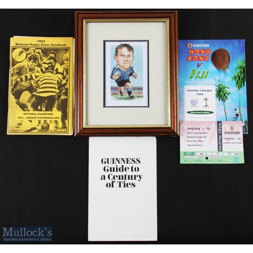 108 - Rugby Pot-Pourri (5): Worldwide mix: Hong Kong v Fiji 1996 Programme and ticket; Guinness Guide to a... 