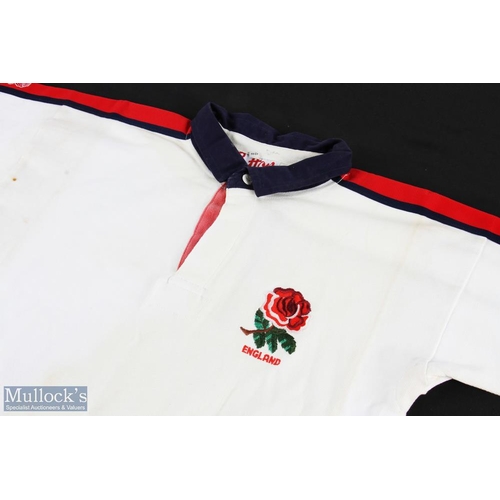 109 - 1993 Dewi Morris Signed England Rugby Jersey: No 9 matchworn Cotton Traders short-sleeved England ro... 