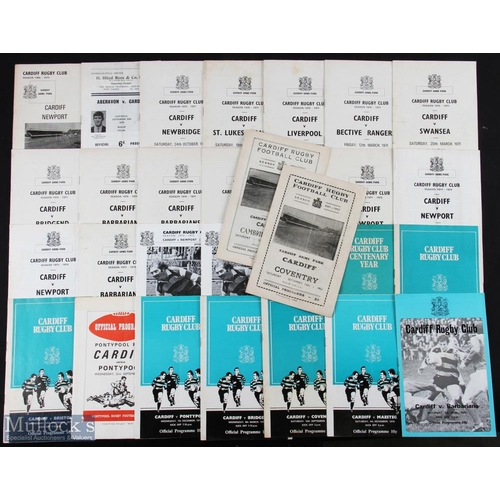 111 - 1962-1980 Cardiff Rugby Programmes (30): With a little duplication, 26 homes against leading Welsh, ... 