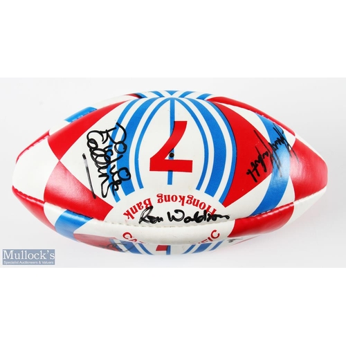 112 - 1990 Wales Signed Hong Kong 7s Rugby Ball: Wales' first appearance included a good 16-10 win over Au... 