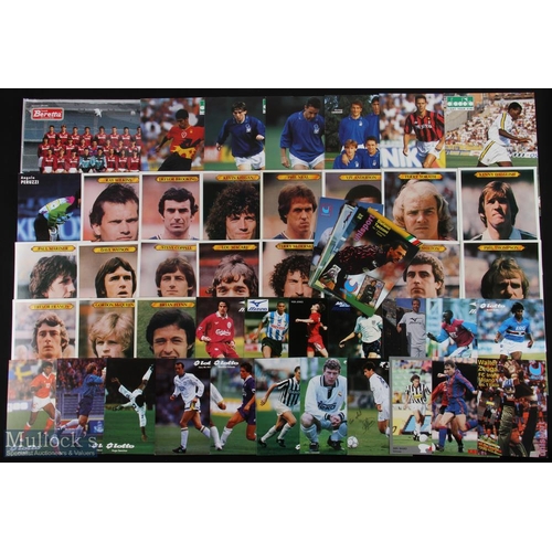 1168 - Football player cards to include 1980 Topps Spotlights 18/30 including Ray Wilkins, Trevor Brooking,... 