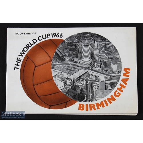 1169 - 1966 World Cup: 56 page Promotional souvenir of the World Cup in the City of Birmingham with hotels,... 