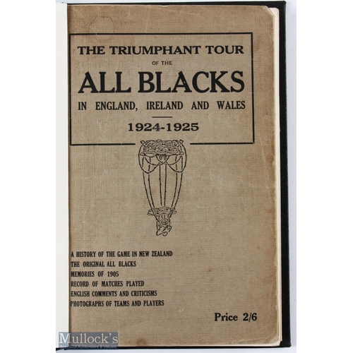 12 - 1925 NZ Triumphant Tour Rugby Book, over bound: The famous account of the NZ All Black 'Invincibles'... 