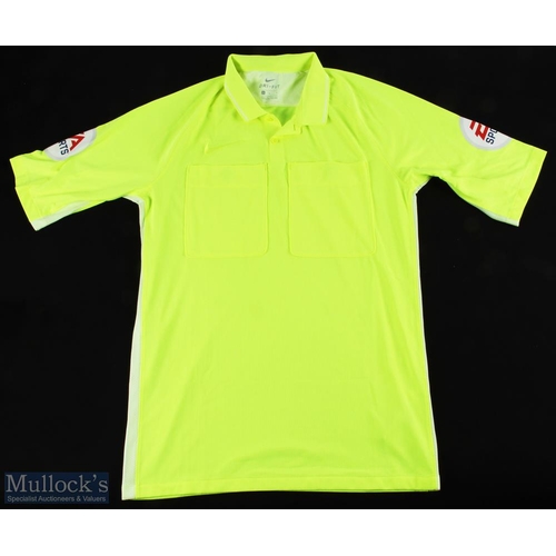 1357 - Match Officials Nike Dri - Fit Yellow Shirt with EA Sports patches to sleeves, Size Medium