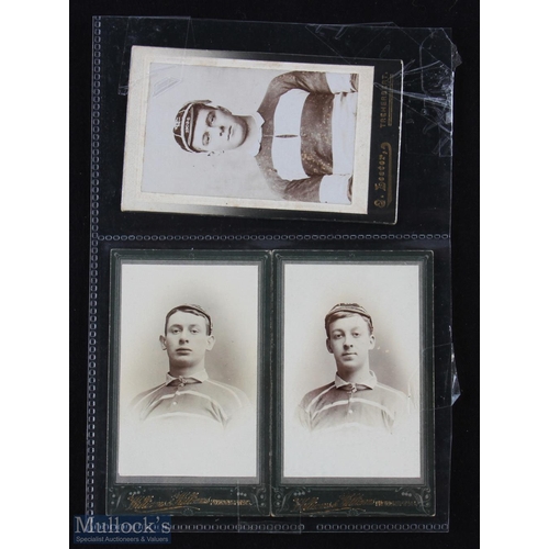 168 - 1900s Rugby Carte de Visite Style Portrait Photos (3):  Lovely trio by Welsh photographers, one at T... 