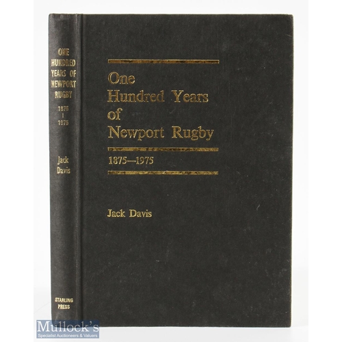 17 - 1974 Newport RFC Centenary History: Jack Davis admired and detailed 284pp hardback 1974 first editio... 