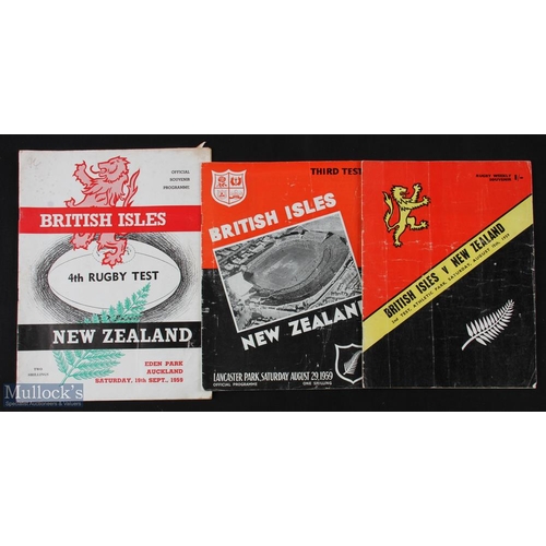 181 - 1959 British & I Lions Rugby Test Programmes (3): Second, Third & Fourth NZ tests: Wellington, Cante... 