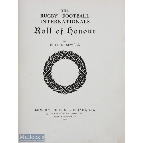 207 - Rare 1919 Rugby Internationals Roll of Honour: Sewell's classic tribute to almost all of the Allies ... 