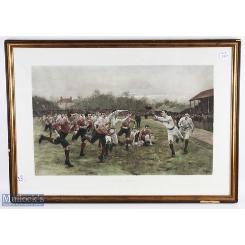 303 - W B Wollen's 'The Rugby Match' Large Framed Print: Famous and controversial, with the original hangi... 