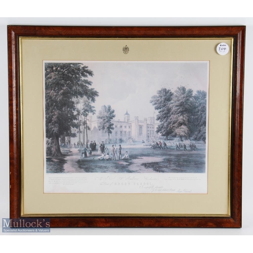 304 - Rugby School Sixth Match Framed Engraved Print: G Barnard's fine image from c1845 of an early game a... 