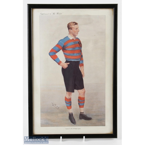 305 - 1910 Spy's Lieut D'Oyly Lyon Coloured Rugby Print: From a supplement in 'The World', fine coloured f... 