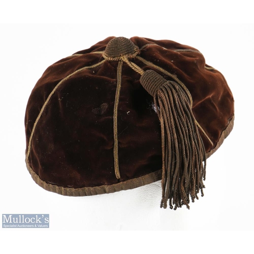 306 - 1909-10 Tonbridge RFC, Kent Rugby Honours Cap: Brown with gold braid, fraying in places with wear & ... 