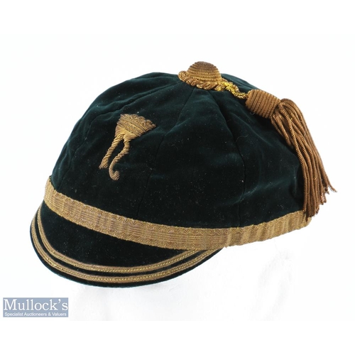 310 - Vintage Christ College Brecon Rugby Honours Cap: In navy with gold braid and tassel and 'Henry VIII'... 