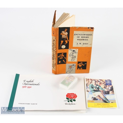 311 - Rugby Cards & Book Selection (4): English Rugby Internationals 1980-91 RFU Collectors' Card Album, u... 