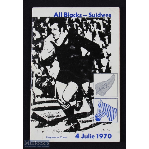 328 - 1970 NZ in SA Rugby Programme: The neat & sought-after Southwest Africa issue v the All Blacks of 19... 