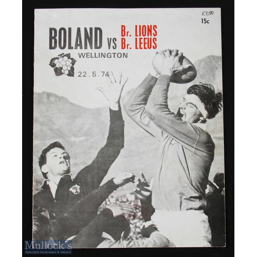 347 - 1974 Boland v British & I Lions Rugby Programme: Large detailed issue from the visitors' unbeaten tr... 