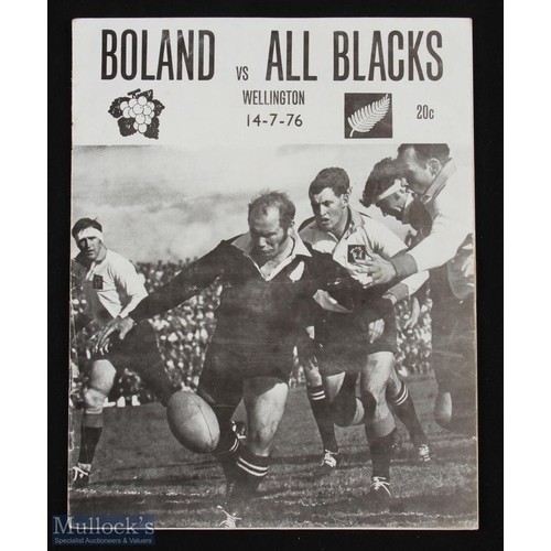 348 - 1976 Boland v the NZ All Blacks Rugby Programme: Good example from this hard-fought tour