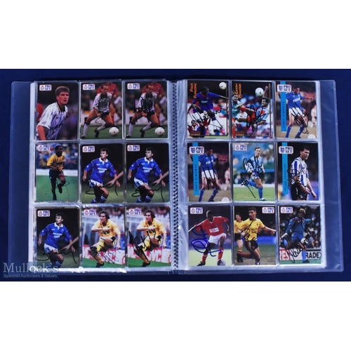 493 - An Album Full of Autographed football trading cards, odd duplications, cards by Merlin Prostar Shoot... 