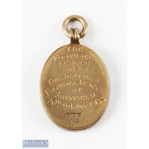 496 - 1955 Football League silver gilt medal, awarded to Bert Williams representing the Football League v ... 