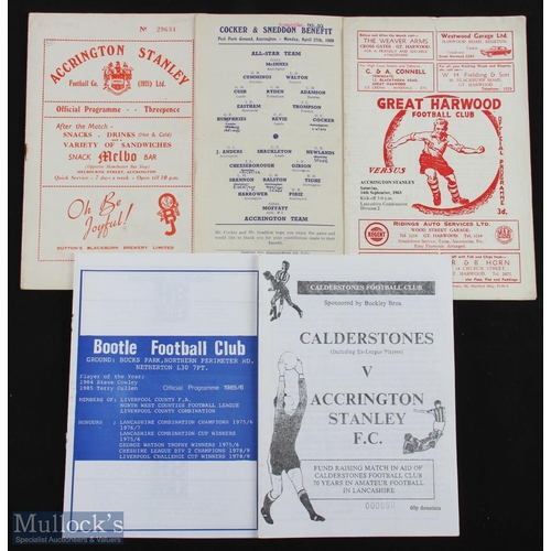 502 - Accrington Stanley home programmes 1953/54 All Star XI (Carey, Hardwick, Welsh, Johnston etc.), 1958... 