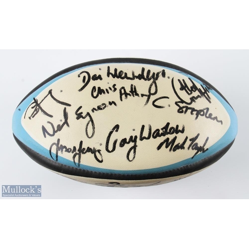 55 - 1994 Signed Full Size Rugby Ball, Wales B v France B: Attractive crisp clean Gilbert blue black & wh... 