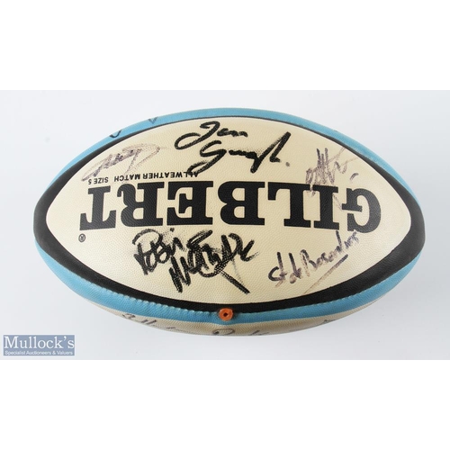 55 - 1994 Signed Full Size Rugby Ball, Wales B v France B: Attractive crisp clean Gilbert blue black & wh... 