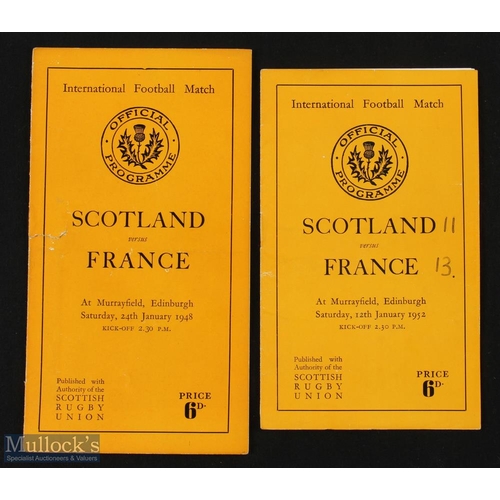 79 - 1948/1952 Scotland v France Rugby Programmes (2): Again the expected issues, the latter in very clea... 