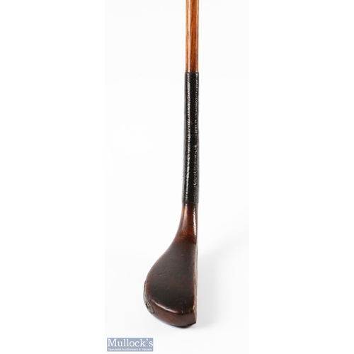 1 - H Philp dark stained fruitwood longnose putter appears with filed hook face for later use, rear elon... 