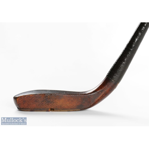 1 - H Philp dark stained fruitwood longnose putter appears with filed hook face for later use, rear elon... 