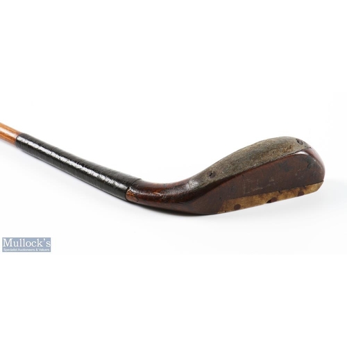 1 - H Philp dark stained fruitwood longnose putter appears with filed hook face for later use, rear elon... 