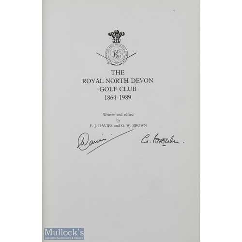 100 - Royal North Devon Golf Club Signed History and Banquet Menu (2) - David's Personal signed copy and s... 