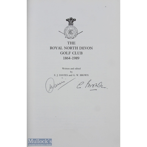 110 - Royal North Devon Golf Club Signed History and Ladies 125th Anniversary Banquet Menu (2) - signed 