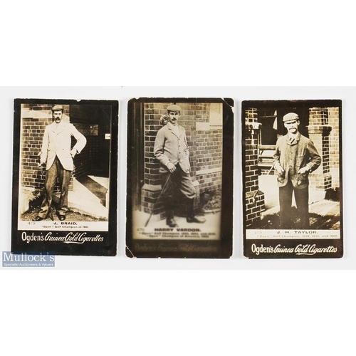 205 - 3x Ogden's Guinea Gold Cigarette Real Photograph Players Triumvirate Golf Cards - titled and numbere... 