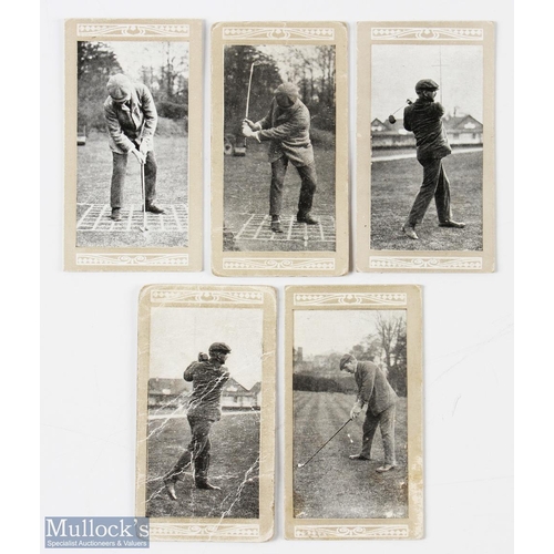 213 - 5x J H Taylor Marsuma Cigarette Golfing Cards c1914 - from Famous Golfers and Their Strokes to incl ... 