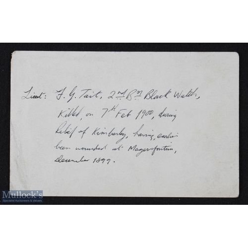 260 - Scarce Medal Play - The Late Mr F G Tait driving golfing card - plain back with handwritten details ... 