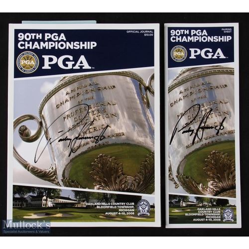 384a - 2008 Padraig Harrington (Winner) US PGA Golf Championship Signed Programmes and Draw Sheets both sig... 