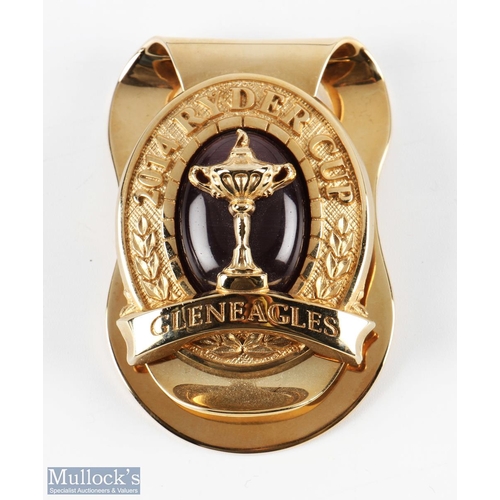 392a - 2014 Official Ryder Cup Presentation Gilt embossed and engraved Players/Official Money Clip - played... 