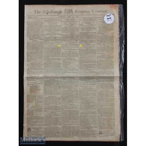 40 - 1805 The Edinburgh Evening Courant Newspaper Edinburgh Company of Golfers Announcement - dated Satur... 