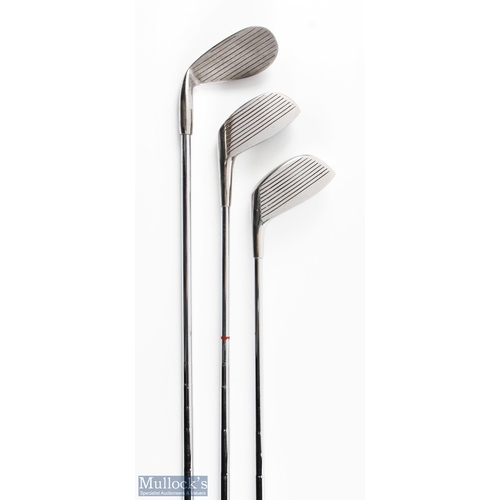 409 - 3x Ben Sayers Prototype design steel shafted golf clubs - but never put into production to incl prot... 