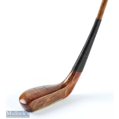 411 - Robert Simpson scared neck late longnose putter in light stained beech wood stamped with the maker's... 