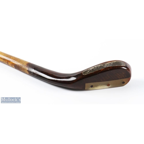 414 - Custom made replica longnose play club in dark stained beech wood fitted with an ash shaft, measurin... 