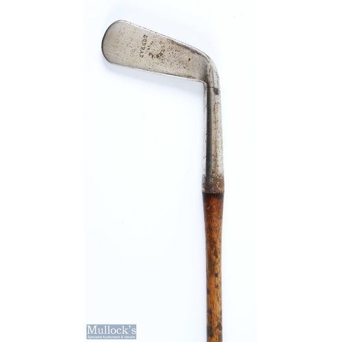 415 - Pre 1900 W Dunn straight thick metal blade putter stamped Dunbar below the circular maker's mark, an... 