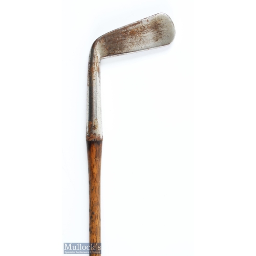 415 - Pre 1900 W Dunn straight thick metal blade putter stamped Dunbar below the circular maker's mark, an... 