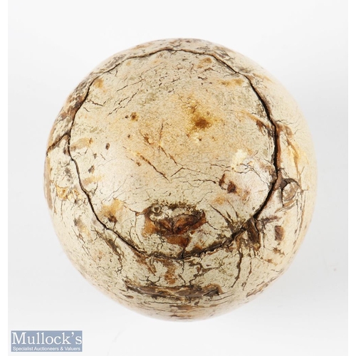 431 - Rare and Fine oversized leather filled Featherie Golf Ball - unnamed, retaining good shape and most ... 