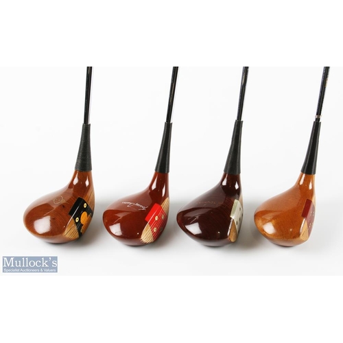 490 - 4x Various MacGregor persimmon woods including a key hole DX Tourney model in light stained persimmo... 