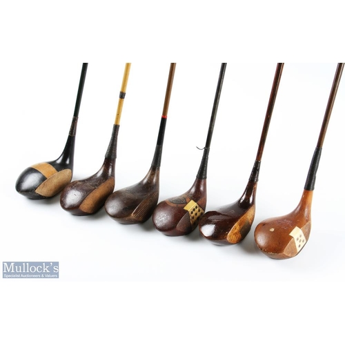 492a - 6x Various large head coated steel shaft woods incl Viceroy brassie by D Anderson St Andrews with de... 