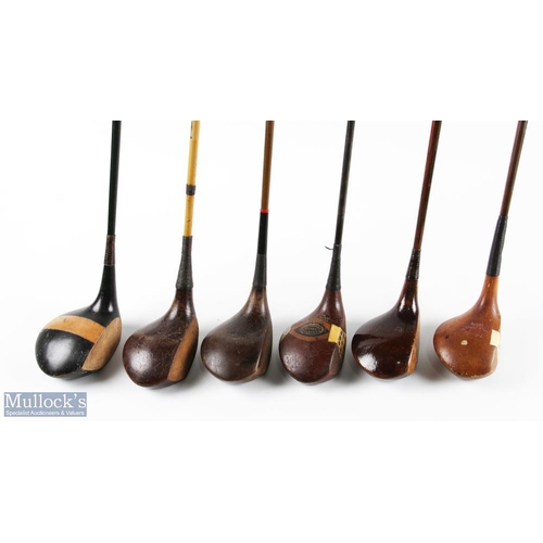 492a - 6x Various large head coated steel shaft woods incl Viceroy brassie by D Anderson St Andrews with de... 