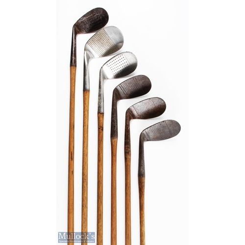 506 - 6x Assorted niblicks and mashie niblicks - niblicks include a Sportsman's brand, unnamed large head ... 